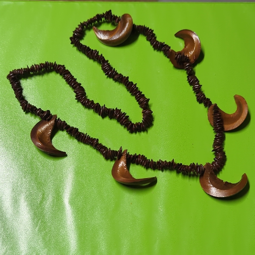 Brown Crescent Moon Necklace